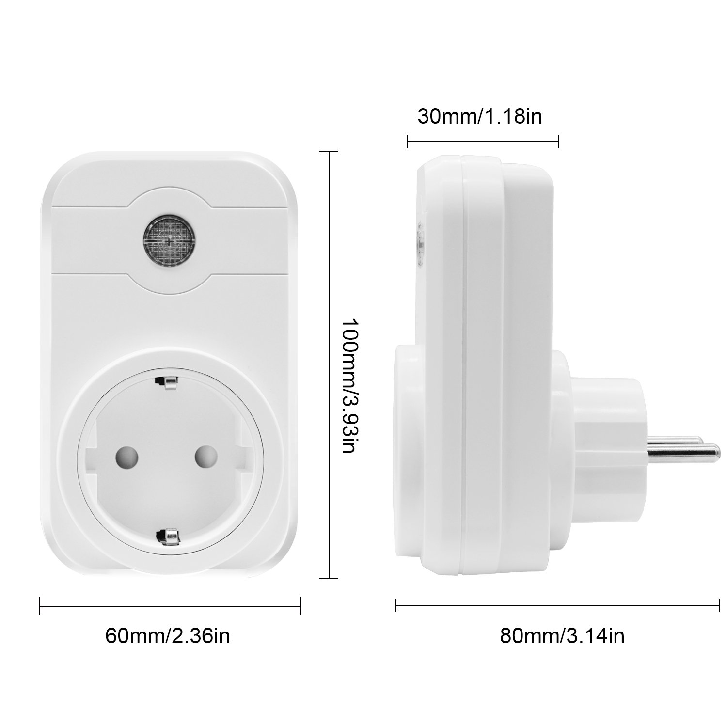 WiFi Smart Plug, LOBKIN Wireless Outlet Intelligente Timing-Buchse Kompatibel mit Alexa & Google Home, kein Hub erforderlich, Timing-Funktion, Remote Control Ihre Geräte überall (Weiß)