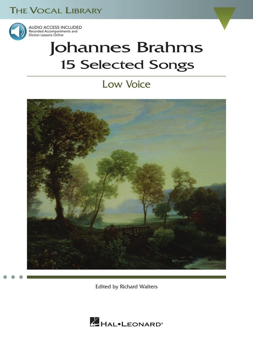 Johannes Brahms 15 Selected Songs Low Voice (Book & Cd) Book/2Cd (Vocal Library)