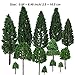 Bememo 33 Pieces Model Trees 1.18 - 6.29 inch/ 3 - 16 cm Mixed Model Tree Train Trees Railroad Scenery Diorama Tree Architecture Trees for DIY Scenery Landscape, Natural Green