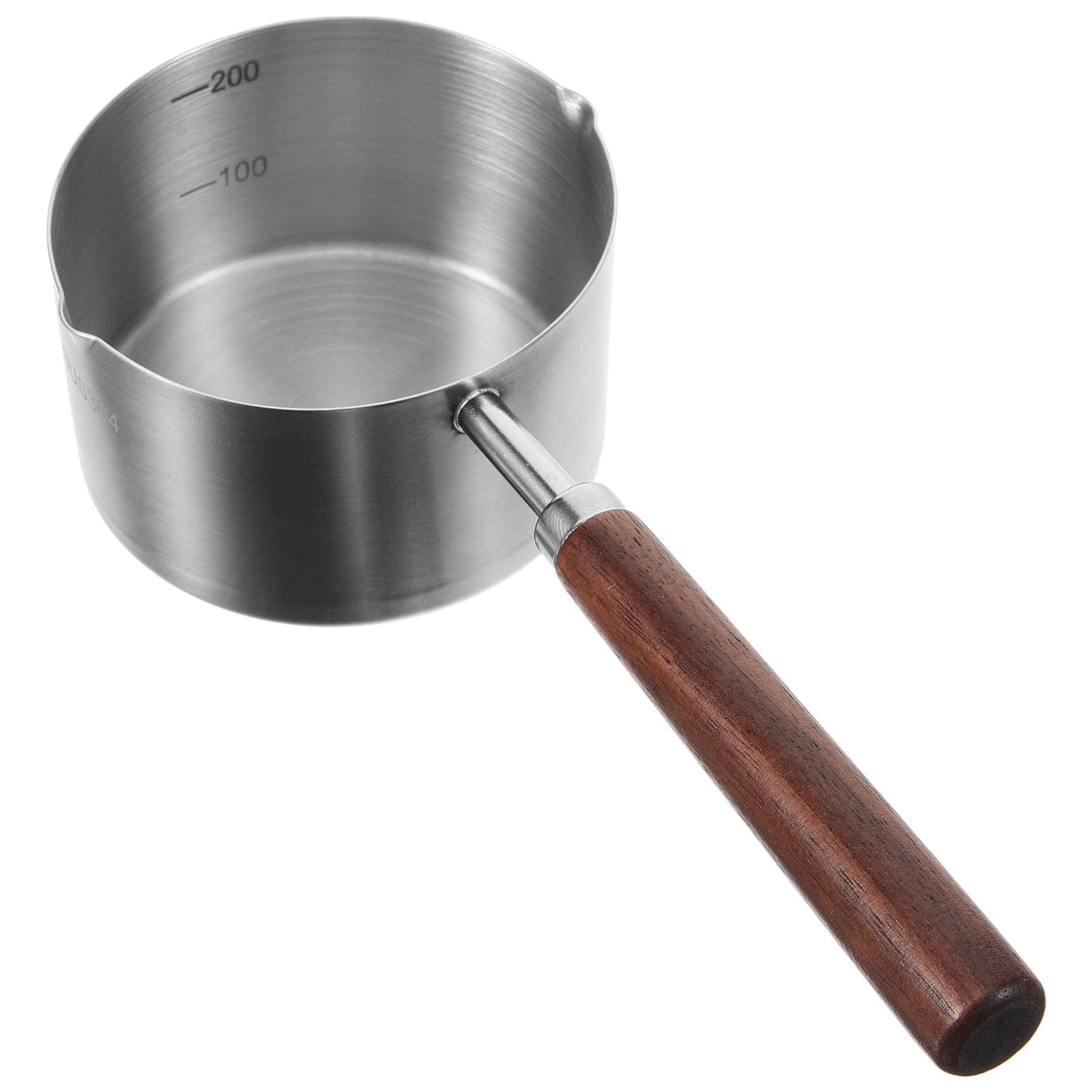 Housoutil Small Pot with Oil Griddle Pan Petite Pot Noodle Cooking Pot Kitchen Ladle Metal Frothing Pitcher Non Stick Pot Saucepan Pot with Pour Spout Mini Stainless Steel Pot