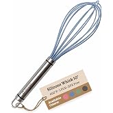 Starpack 'Whip it Good' Silicone Whisk for Nonstick Cookware - Non Scratch, 9.8" Whisk Heat Resistant 600&deg;F - Kitchen Whisks for Cooking, Baking &amp; Stirring - Silicone Coated Durable Rubber Egg Whisks