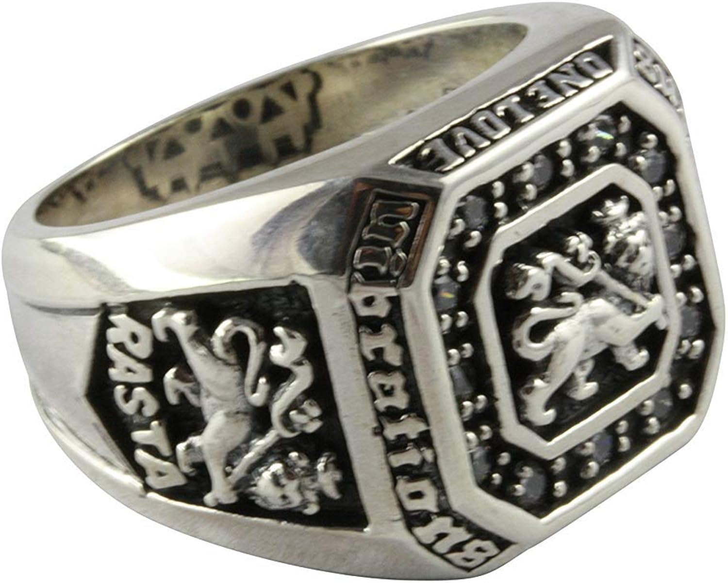 Lions ANNEAU Rasta Lion Lion zircon bague en argent 925 argent bague