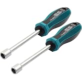 Bivethoi 8mm Nut Driver Socket, 2Pcs | Non-Magnetic Tip, Six Point Hex