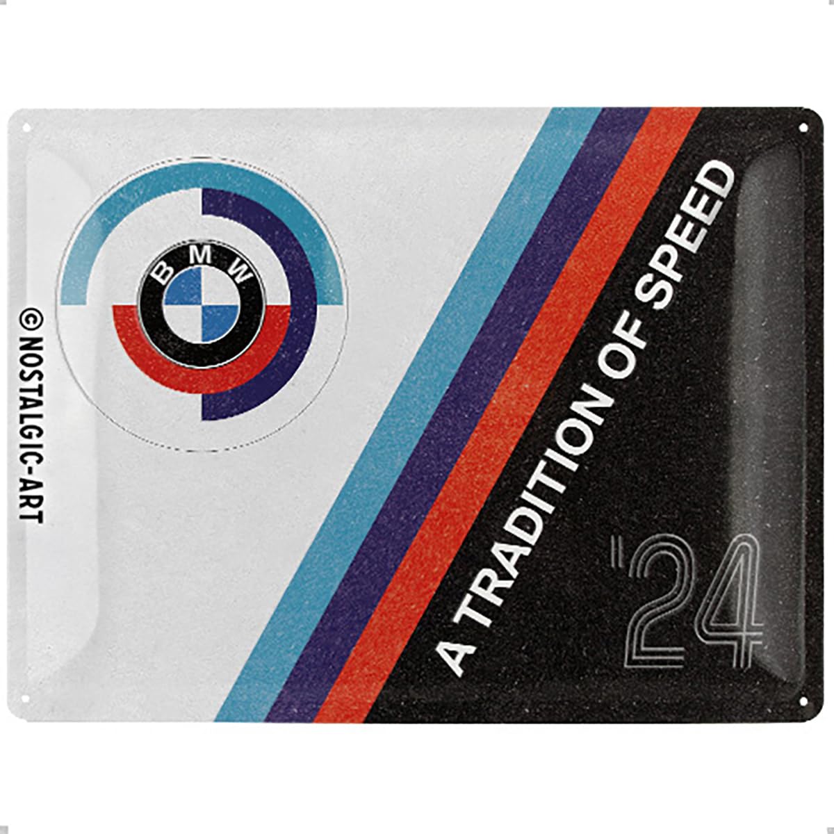 Nostalgic-Art BMW Motorsport Retro Tin Sign 30x40cm - Tradition Of Speed - Gift Idea For BMW Fans Metal Vintage Design