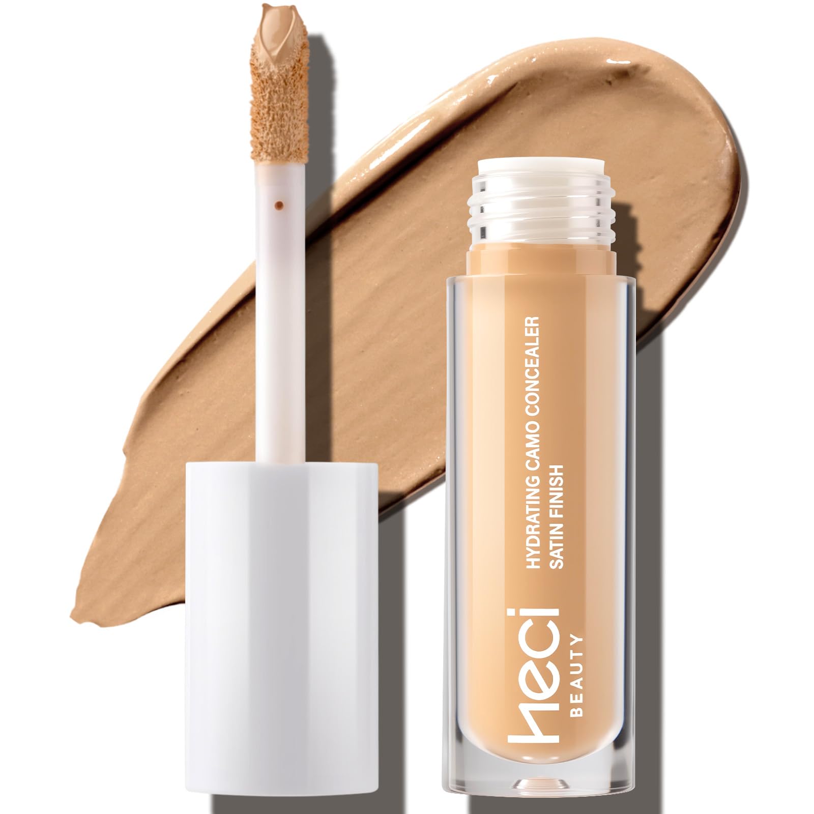 HECI BEAUTY Liquid Concealer Makeup for Blemishes & Dark Circles - Medium to Full Coverage Concealer for Face,07 Tan, 0.22 Fl Oz