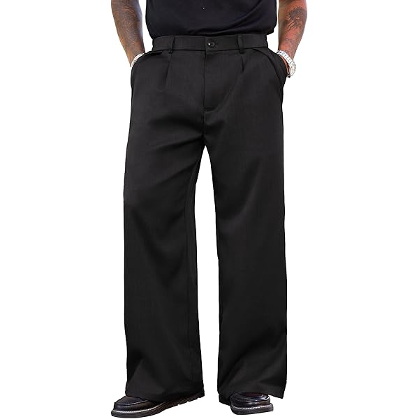 Verdusa Men's Slacks Wide Leg Baggy Dress Pants Casual Lightweight Verdusa Men's Slacks Wide Leg Baggy Dress Pants Casual Lightweight