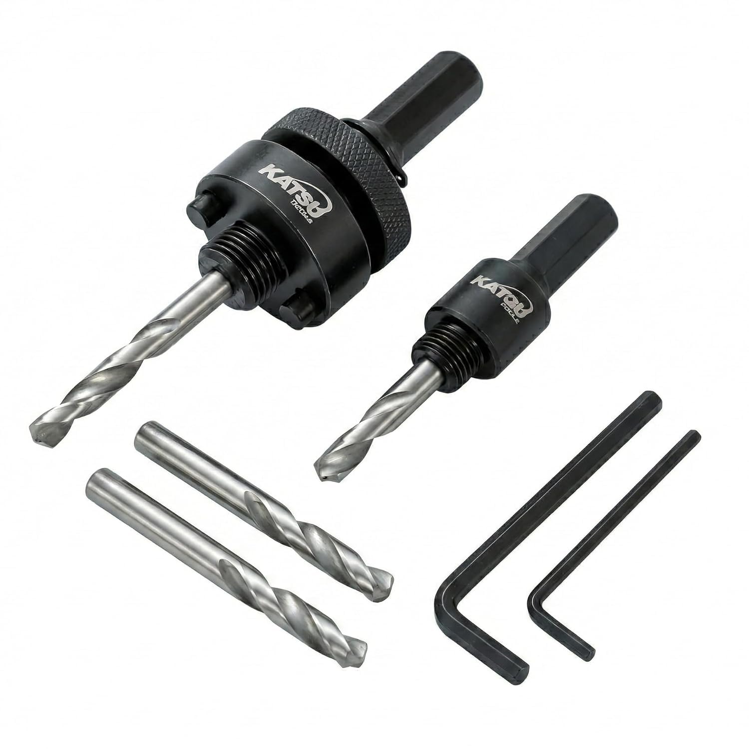 KATSU Hole Saw Arbor Core Bit Arbor Holder Adaptor 2PCs to Fit Sizes 16mm to 152mm 122297