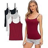 Vislivin Women's Basic Solid Camisole Adjustable Spaghetti Strap Tank Top