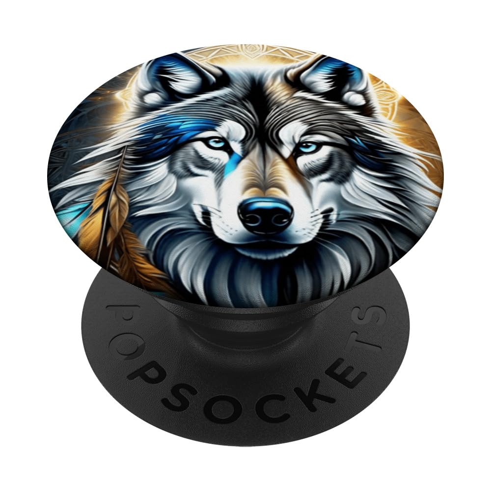 Alpha Wolf Fantasy Dreamcatcher Bohemian Metaphysical PopSockets Swappable PopGrip