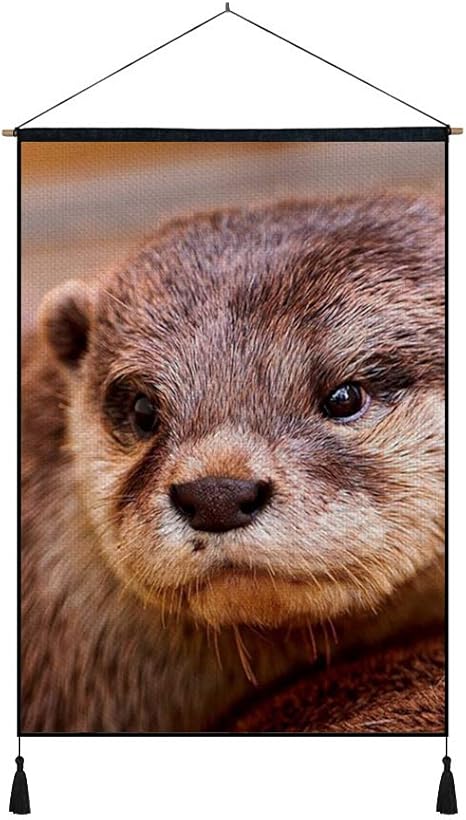 Amazon Co Jp 45cmx65cm 綿の麻 タペストリー 多機能 掛け軸 掛け物 カワウソ顔目動物 個性 掛け軸 掛け物 掛けじく ポスター インテリア 組立式 部屋飾り壁 壁飾り ホーム キッチン
