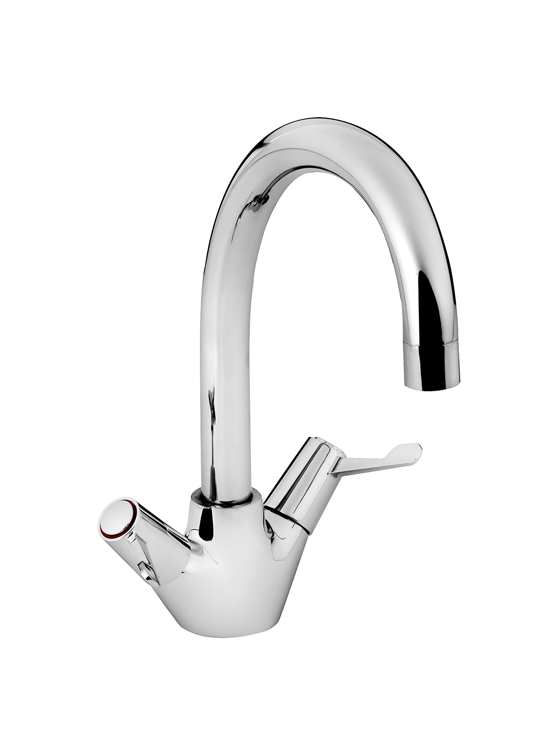 Bristan Value Sink Mixer with, Durable Ceramic Disc Valves, Deck Mounted Kitchen Tap Mixers, Chrome Finish