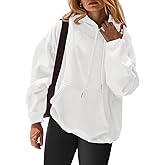 Fisoew Womens Casual Oversized Hoodies Loose Fit Long Sleeve Drawstring Pullover Hooded Sweatshirts 2025 Fall Winter Outfits