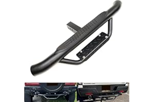 RZGMTSPT Black 36" Towing Hitch Trailer Tow Hitch Step Bar Drop Step 3" Round Curved Rear Bumper Guard for 2" Receiver SUV Pickup Truck