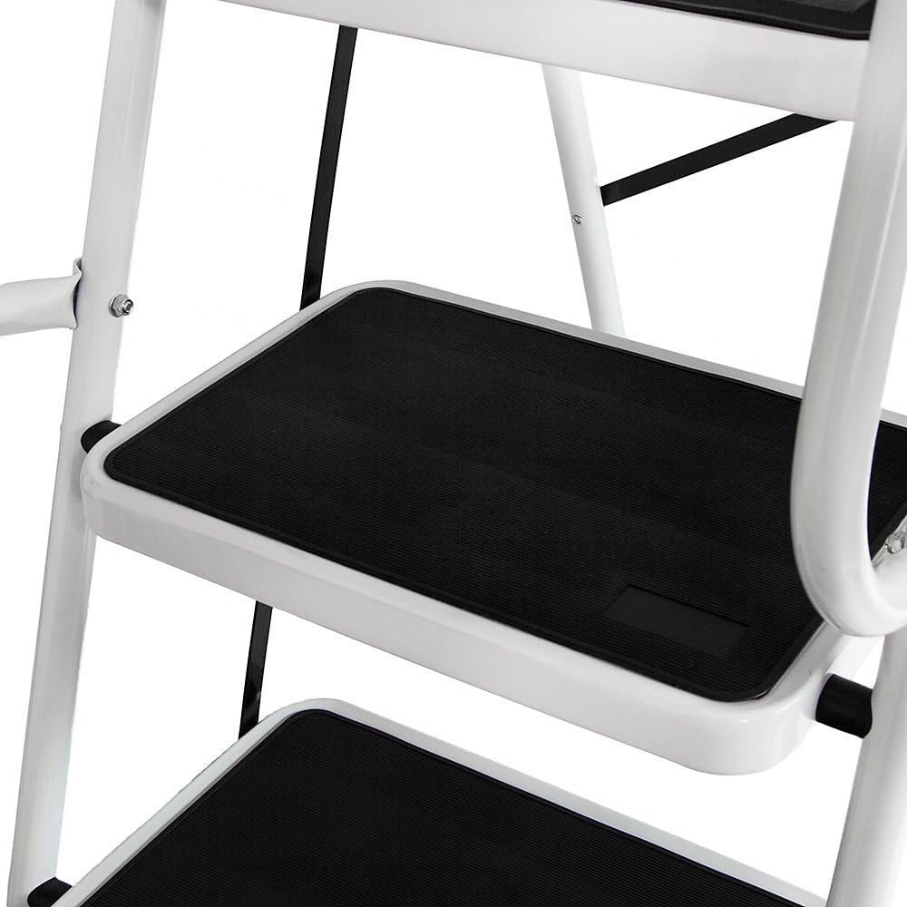 Home Vida 4 Step Ladder with Safety Handrail, Heavy Duty Steel, Portable Folding, Anti-Slip Mat, Home, Kitchen, DIY - Image 5