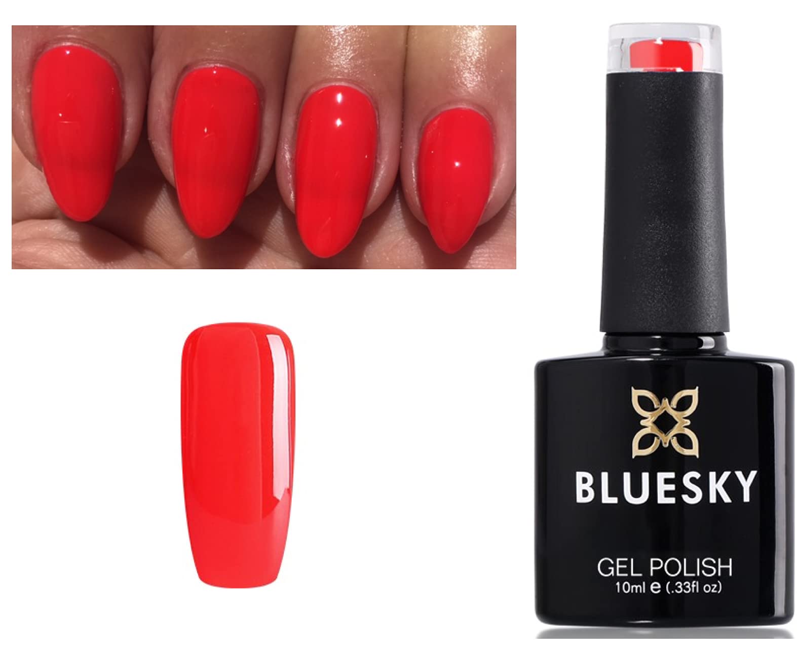 Bluesky Nail Gel Polish Red Alert Red Color 63918 UV LED Soak Off 10ml (Requires Drying under LED/UV Lamp)