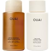 OUAI Detox Shampoo &amp; Fine Hair Conditioner Bundle | Clarifying Shampoo for Build Up, Dirt, Oil, Product and Hard Water &amp; Volumizing Conditioner for Fine Hair (2 Count)