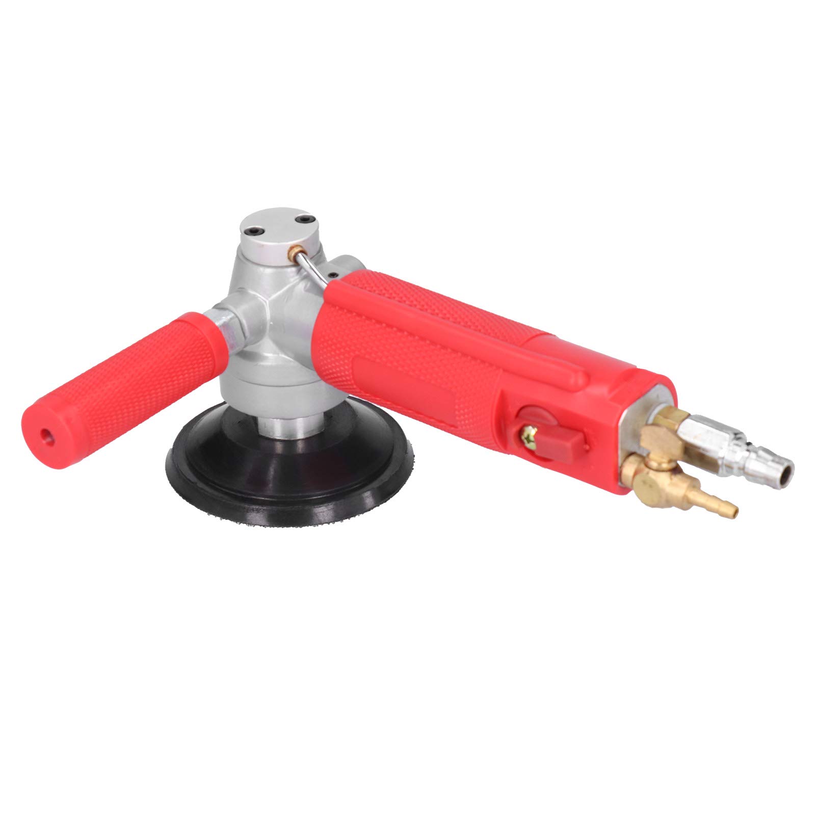 Fdit 4 Inch Wet Stone Polisher/Grinder, 3 Speed, Dust-Free, Air Powered, Red, Stone/Marble/Concrete