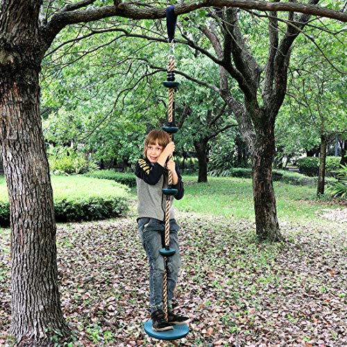 Newtion Kids Tree Swing Climbing Rope with Foot Hold Platforms,Outdoor