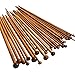 18 Pieces Bamboo Knitting Needles Set NUOMI Single Round Pointed Straight Wooden Knitting Kits, 18 Sizes from 2.0mm to 10.0mm
