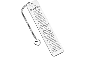 Silver Stainless Steel Bookmark - Daughter Gift from Mom Dad Inspirational for Kids Stepdaughter 18th 21st Birthday Graduatio