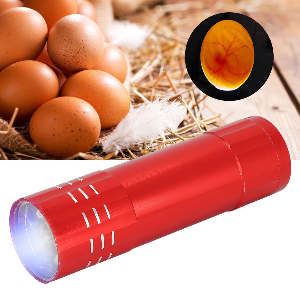 Candling Lamp, Egg Incubator Tester, Egg Candler, Bright Cold Hatching Poultry Accessory for Monitoring Egg Incubator Brooder Hatching Chicken (red)