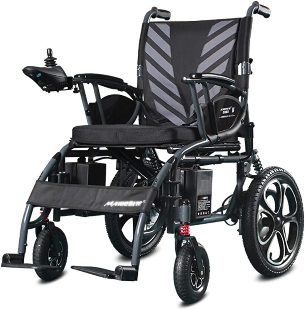 ACEDA Electric Wheelchair, Foldable And Lightweight Powered Wheelchair,Seat Width 45Cm,360° Joystick, Weight Capacity 100KG