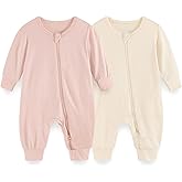 JELYLOVE Unisex Rayon Made from Bamboo Zipper Baby Boy Girl Rompers 2 Pcak Long Sleeve Infants Jumpsuits New Born Clothes