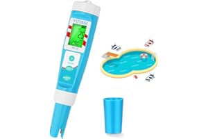 YINMIK pH Chlorine Meter, Digital ORP Meter, Salinity Tester for Saltwater Pool, pH PPM EC Monitor for Hydroponics, SPA 7 in 1 pH Test Kit
