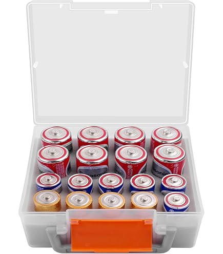 Home-X - Clear Battery Storage Cases (Set Of 4), Stores And - View #5