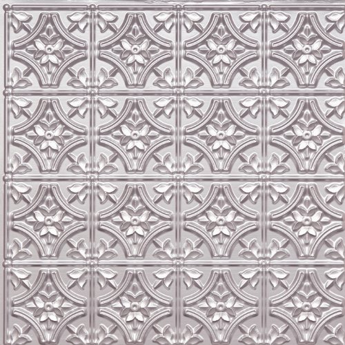 Amazon Com Wall Cover Plastic Ceiling Tile 150 Tin Silver 2x2
