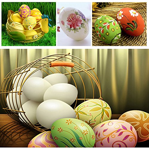 SallyFashion 6Pcs Wooden Faux Fake Eggs, Easter Eggs, Children Play Kitchen Game Food Toy - White Color