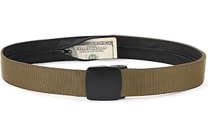 SUOSDEY Travel Money Belt, Nylon Hidden Money Pocket Belt with Plastic Buckle