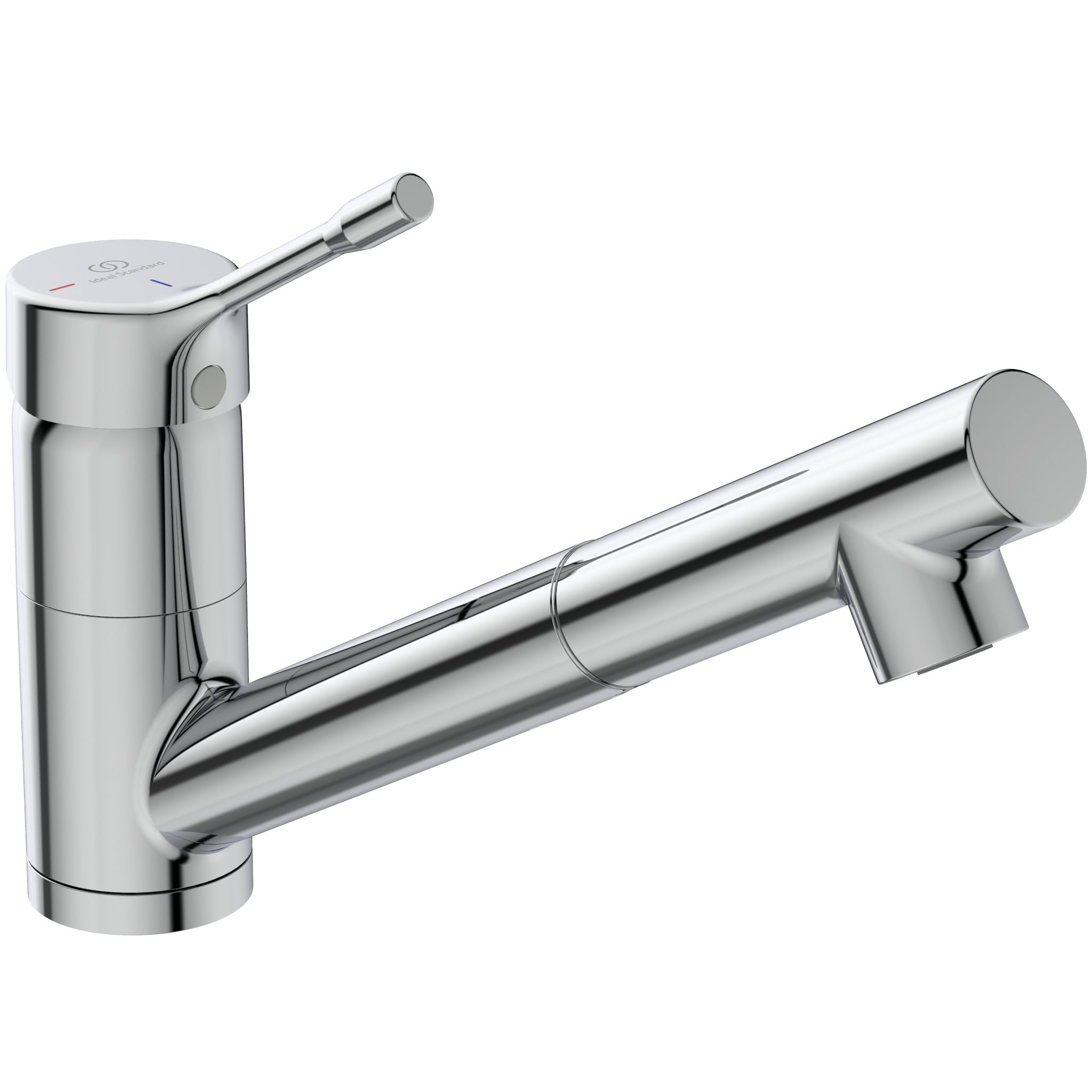 Ideal Standard BC294AA Ceralook Miscelatore da appoggio su lavello, a Bocca Bassa orientabile ed estraibile, doccetta a 1 funzione, cromato Kitchen Faucet, Chrome