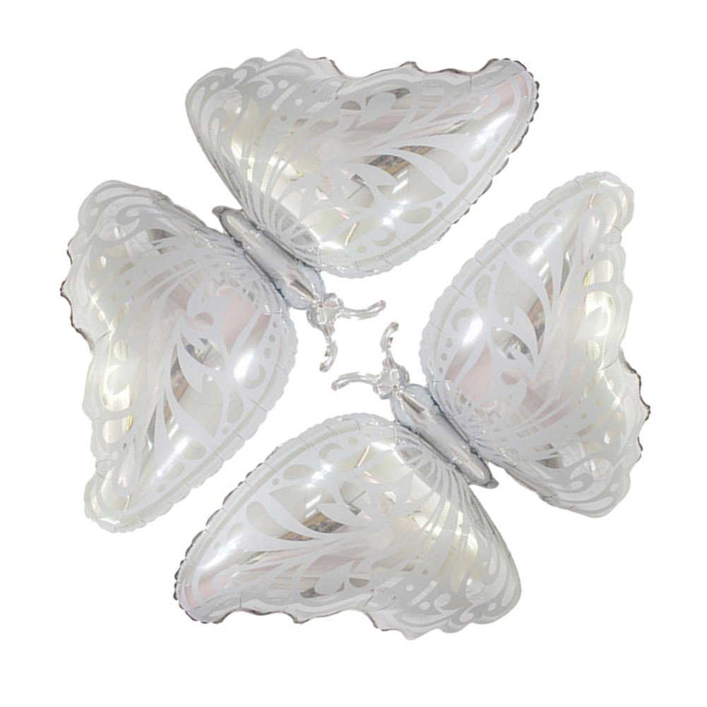 2pcs Silver Butterfly Balloons for Party Decoration,Jumbo Butterfly Shaped Helium Foil Balloons for Bridal Shower Wedding Birthday Anniversary Graduation Party Accessories
