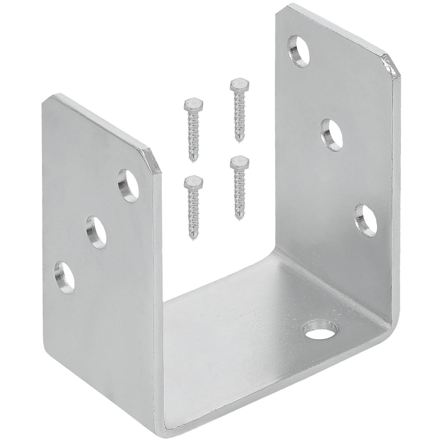 KOTARBAU - U-Shaped Post Base for Screw Attachement - 90 mm - Silver/White Colour - Galvanized – The perfect solution for connecting various elements.