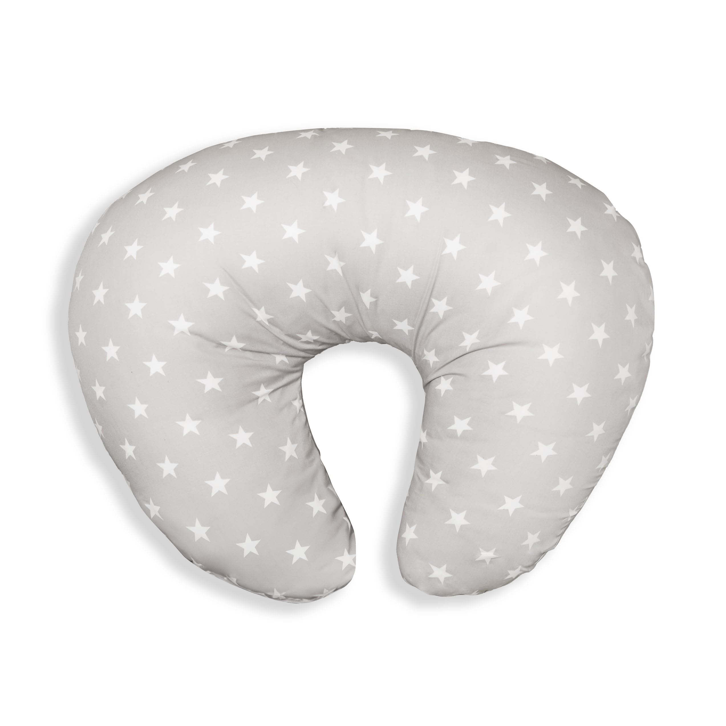 Baby Best Buys Soft Nursing Pregnancy Pillow/Cushion - Light Grey With White Stars