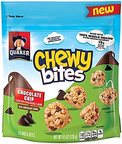 Quaker Chewy Granola Bites Chocolate Chip 4.5 oz (Pack of 2)