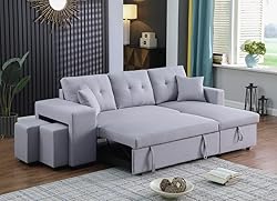 TUTB 93'' L-Shape Convertible Sleeper Sectional