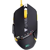 Computer Programmable Ergonomic Gaming Mouse - Hcman USB LED Backlit Laser 3000 DPI 7 Buttons Laptop Mouse with 5 Adjustable levels Omron Switches for PC Mac