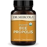 Dr. Mercola Organic Bee Propolis, 30 Servings (30 Capsules), Dietary Supplement, Supports Respiratory Health, Non-GMO, Certified USDA Organic