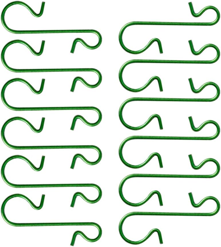 Ornament Hooks - DOITOOL 150PCS Christmas Ornament Hooks Green Christmas Tree Ornament Hooks S-Shaped Metal Wire Hooks for Christmas Tree Balls Decoration Christmas Decor