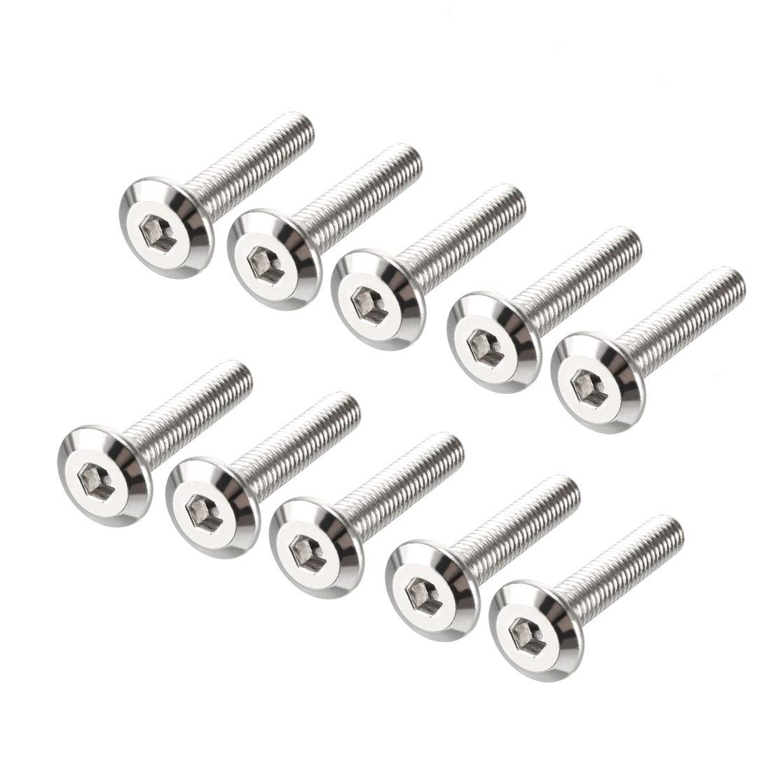 sourcing map M6x30mm Furniture Bolts Hex Socket Screws Fastener Carbon Steel 10pcs
