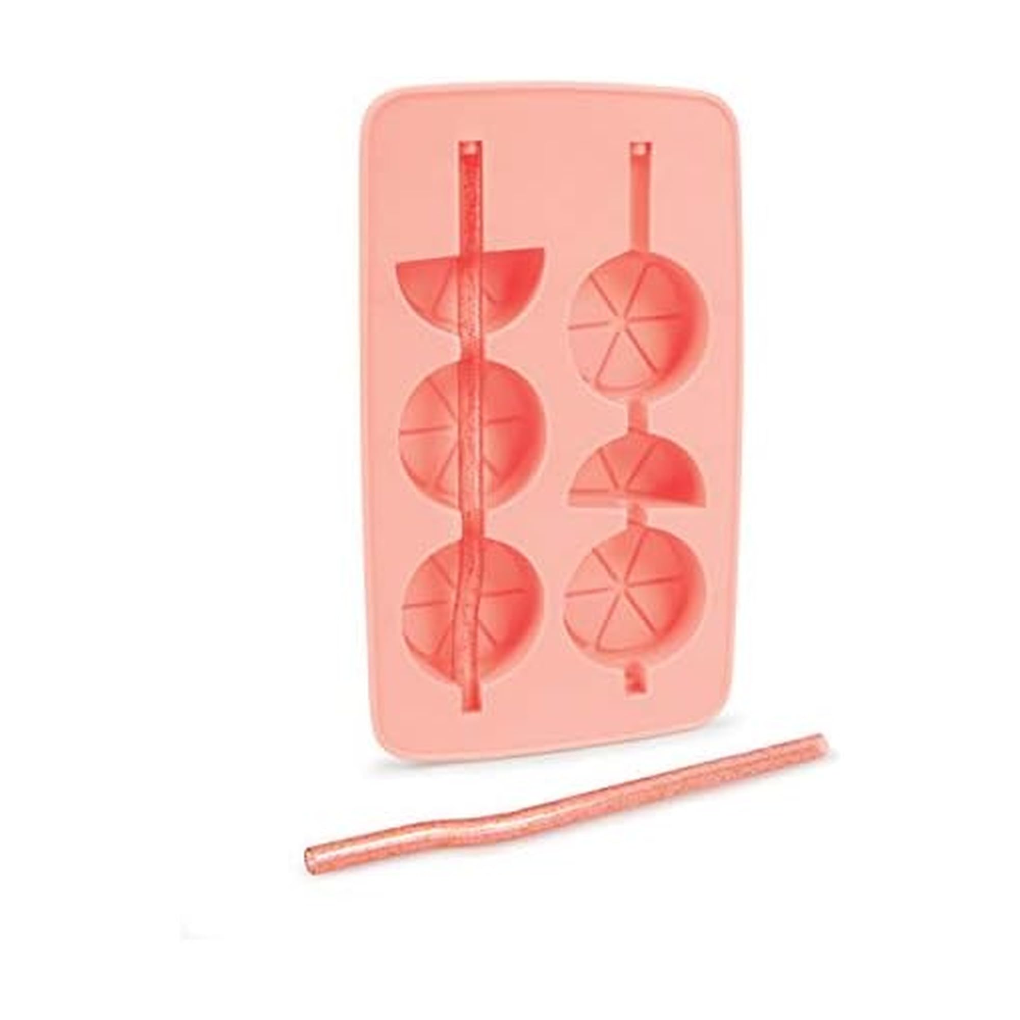 Fred & Friends Mold Ice Tray and Straws, Standard, Pink