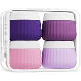 Mrsdry Travel Containers for Toiletries 4 Pack, TSA Approved Travel Size Toiletries, Travel Size Containers, With Clear Bag Leak Proof Silicone Jars, Travel Essentials Creams Jars Carrying Small Items