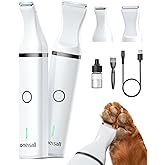 oneisall Dog Clippers with Double Blades,Cordless Small Pet Hair Grooming Trimmer,Low Noise for Trimming Dog's Hair Around Pa