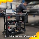 CVS2020 Heavy-Duty Storage Trolley - 3 Shelves, 2 Buckets, 75mm Wheels view 2
