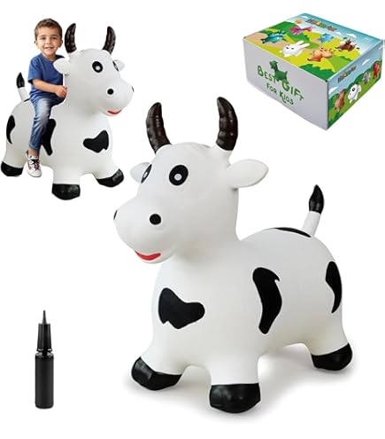 その他 Farm Hoppers Inflatable Bouncing White Cow with Pump by Farm Hoppers Amazon.com: Farm Hoppers Award Winning Inflatable Toddler
