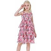 JYCPFLIT Girls Sleeveless Dress Kids Floral Print Cami Dress Backless Summer Dresses Flare Casual Beach Midi Dresses