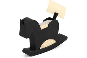 LI & ZHAO Li&Zhao Horse Sticky Note Holder - Cute Post It Note Dispenser Memo Dispenser Pen Holder Sticky Note Dispenser Post It Note Holder Notepad Holder for Desk School Office(Black)