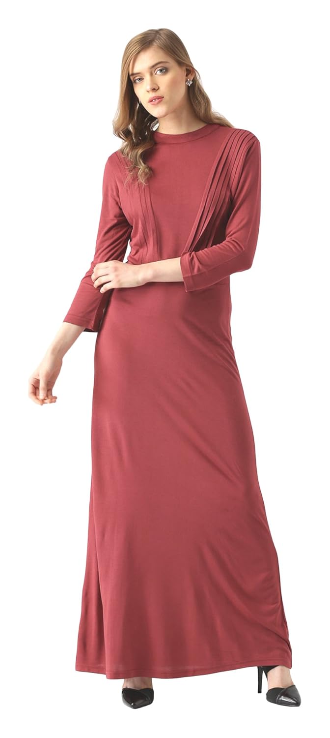 marie claire women's column dress (mc10258a--xs, maroon, x-small)